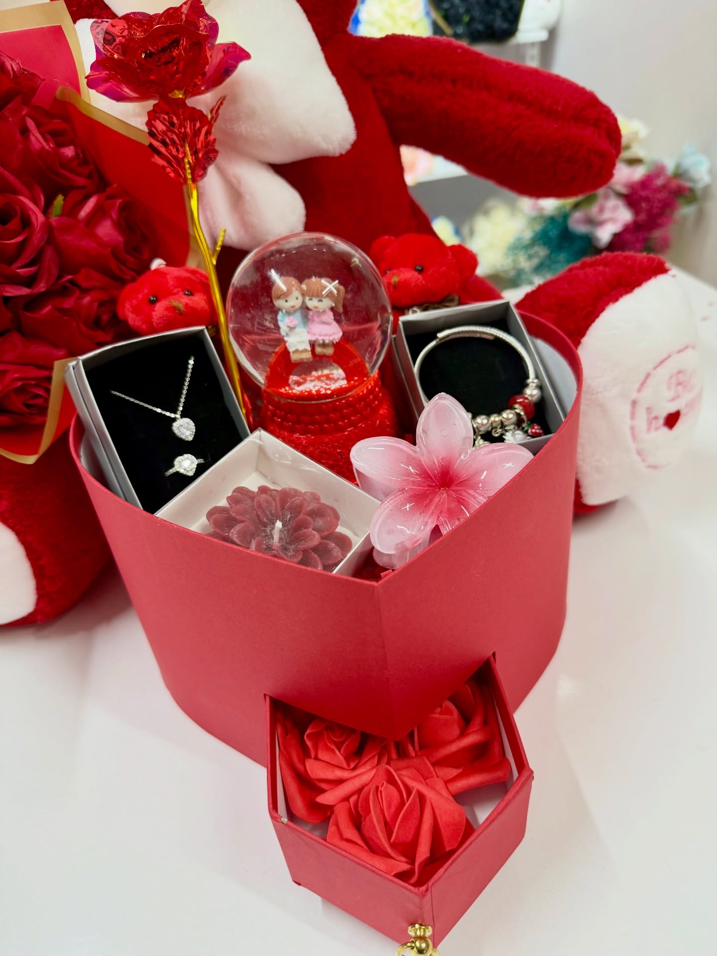 Romantik Kırmızı Ayıcık Hediye Seti