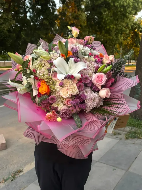Pastel Rüya Gül ve Krizantem Buketi